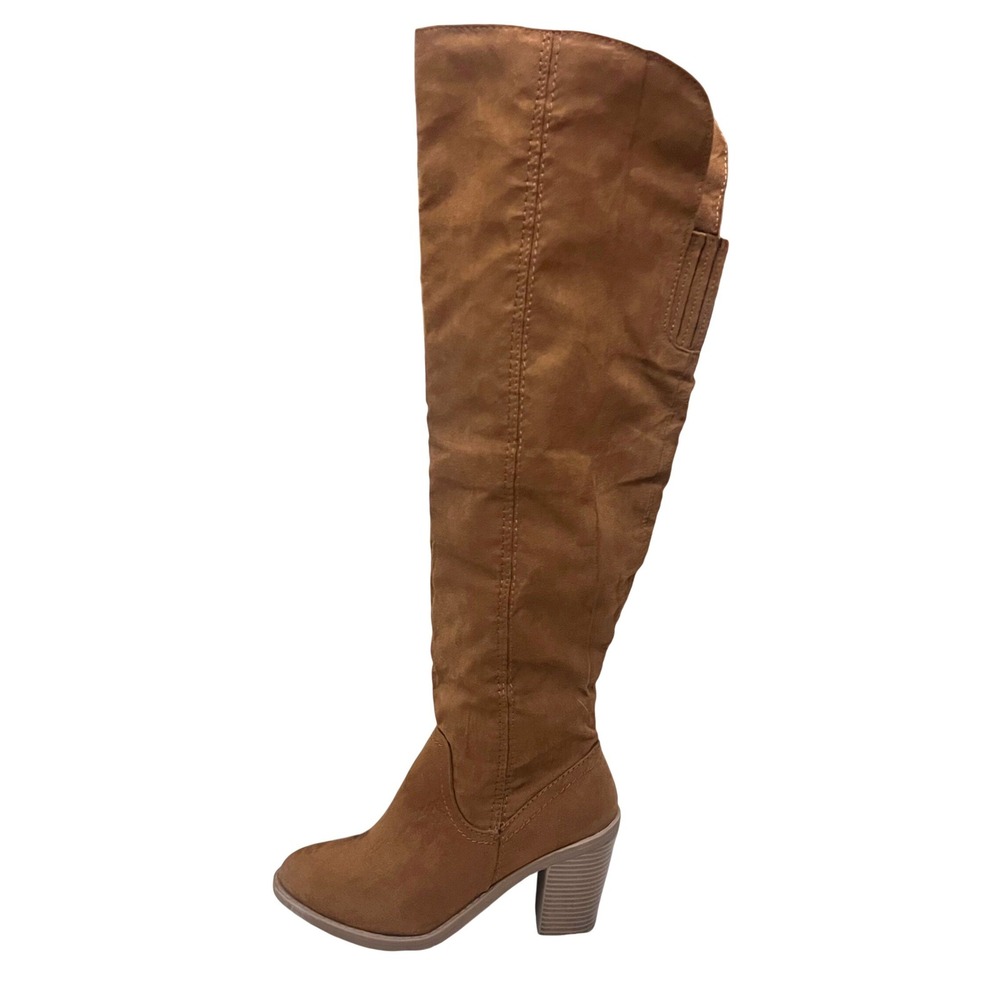 DV Dolce Vita Marilyn Tan Faux Suede Over The Knee Block Heel Boots‎ Womens 7.5